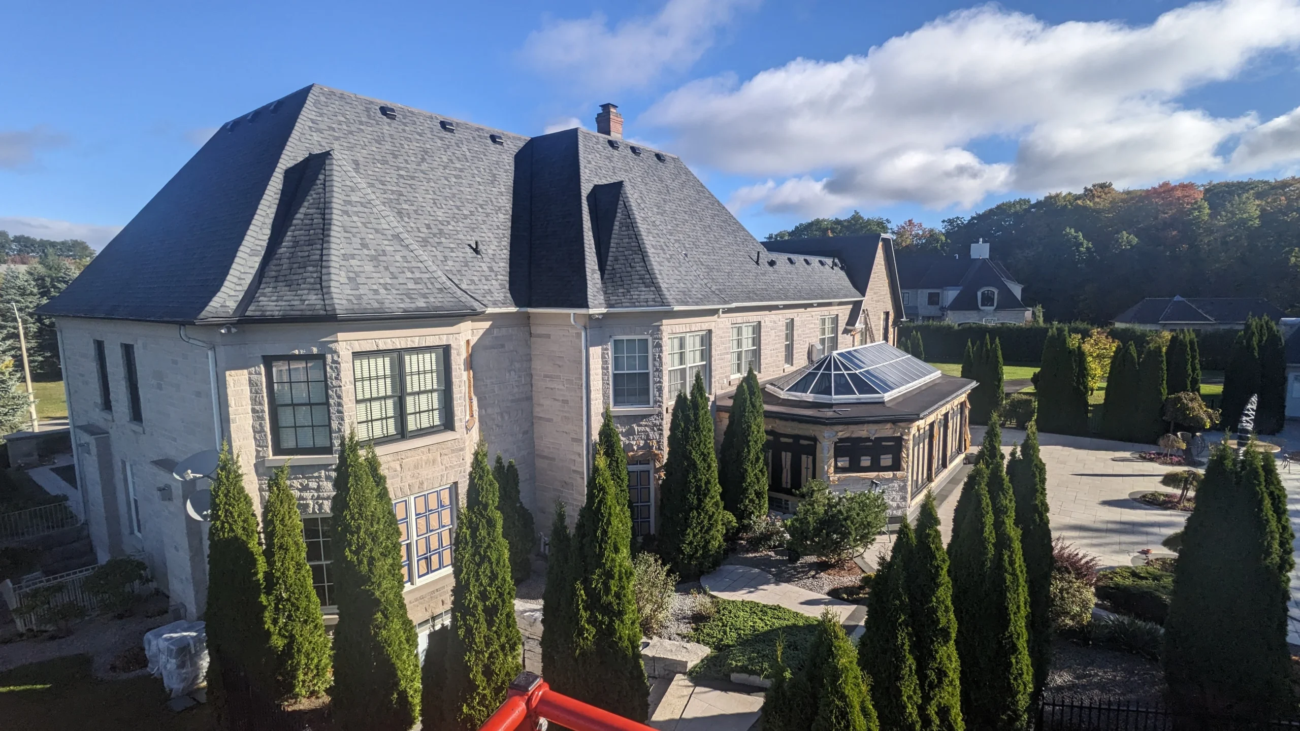 Newman Contracting - backyard view of finished mansion remodeling in the greater toronto area
